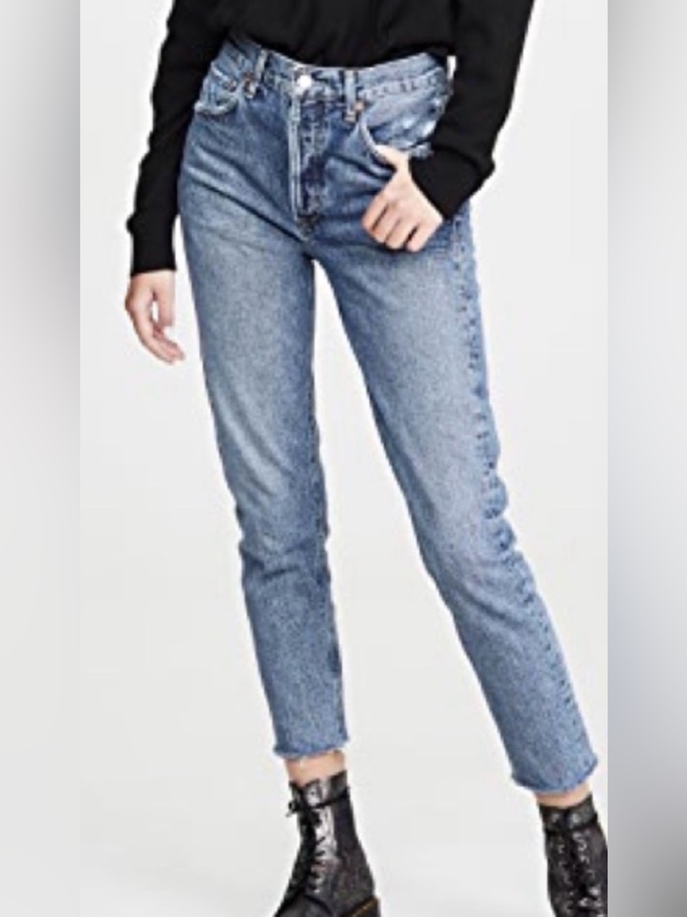 EUC Agolde size 26  Women's Jamie high rise Straight-Leg distressed Jeans.